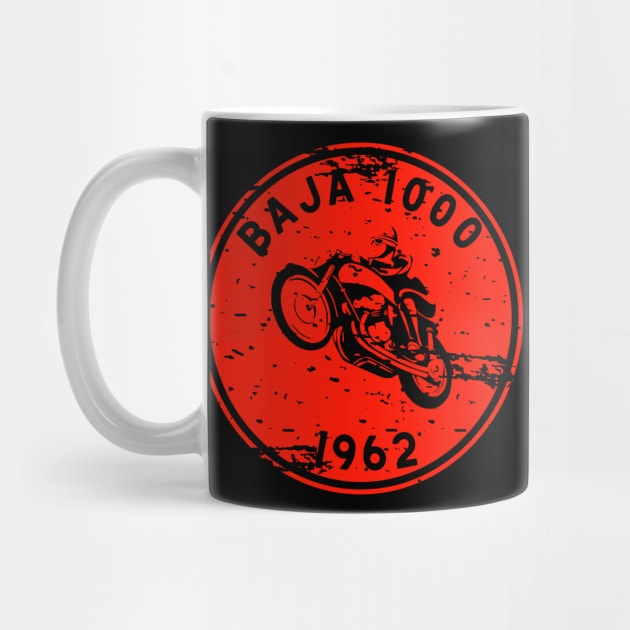 Vintage Motorcycle Baja 1000 1963 by TommySniderArt